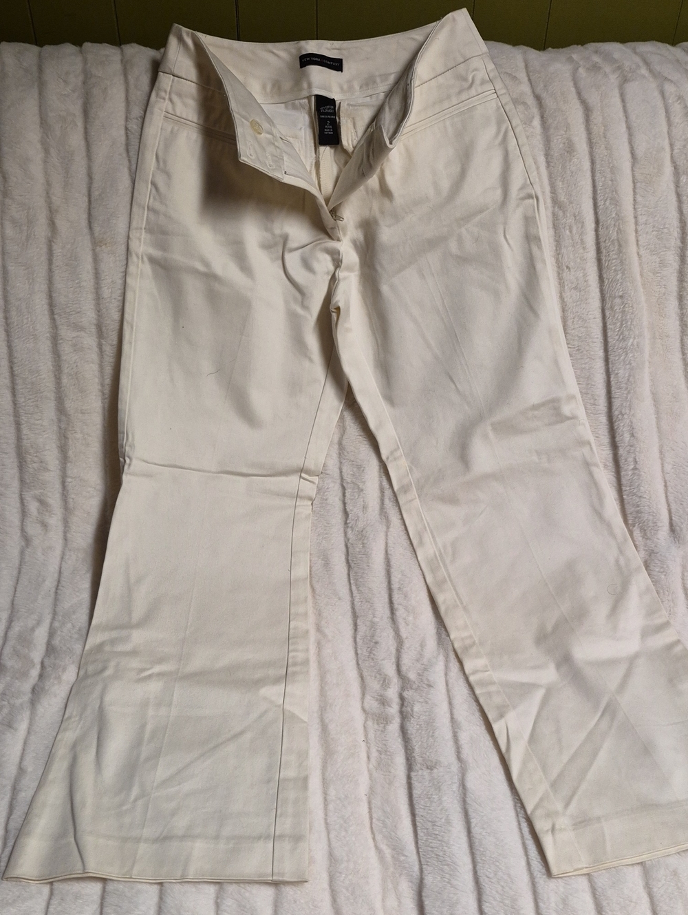 New York & Company Cream Flare Chinos